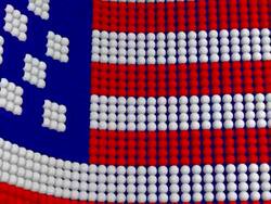 USA Flag in hundreds of Spheres (Loop) Stock Footage