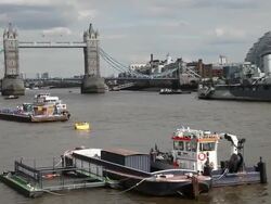 Sailing on the river Thames, London Stock Footage