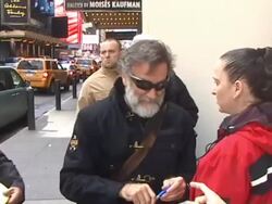 Robin Williams arrives at the theater for his play in New York 04/04/11 (Footage by WireImage Video/GettyImages) Stock Footage
