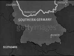 1944: MAP: Political commentator Sumner Welles proposed division of Germany into three 'states', Southern area. Instructional Video