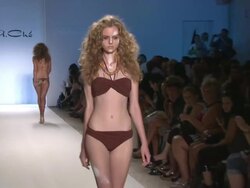 Models walk the runway during the A Che swimwear 2012 show Stock Footage