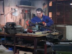 HD: Toolmaker Difficulty Drilling A Tool Stock Footage