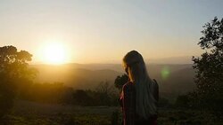 Sensual & spiritual walking during sunset Stock Footage