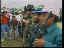 NICARAGUA: GROUP OF 387 REBELS SURRENDER WEAPONS TO AUTHORITIES News Clip