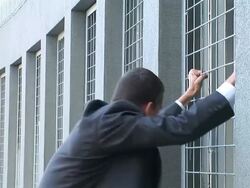 HD: Businessman With A Loose Screw Stock Footage