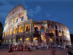 Colosseum at dusk, Rome, Italy Stock Footage