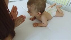 Mother taking care of baby with chicken pox Stock Footage