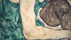 Egon Schiele - Seated Woman with Bent Knee Stock Footage