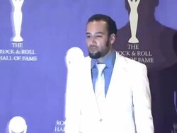 23rd Annual Rock and Roll Hall of Fame Induction Ceremony press room Stock Footage