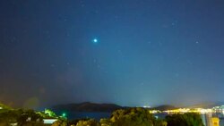 Night Sky Santa Ponsa Mallorca Majorca Milkyway Stock Footage