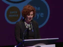 SPEECH - Dale Franzen at Broad Stage Director Dale Franzen Announces Jazz Council And $2.5 Million In Lead Gifts For Artistic Incubation Stock Footage