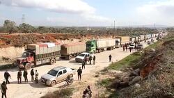 CLEAN : Aid convoy prepares to enter besieged Fua and Kafraya (monitor) News Clip