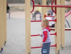 boy playing on the playground Stock Footage