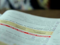 Boy Studying his Homework Stock Footage