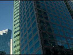 Timelapse of clouds reflected in Minneapolis glass skyscrapers Stock Footage
