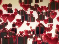 Balloons Heart and Gift Shaped Stock Footage