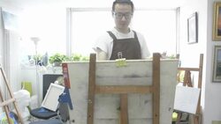 painter painting in studio Stock Footage