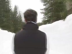 Couple on a snowy day Stock Footage