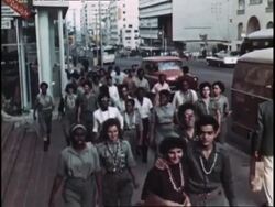 Cuban propaganda film covering the history of the Communist revolution and the aftermath Stock Footage