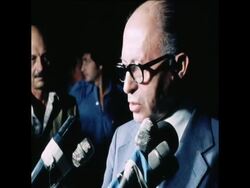 SYND 11 8 78  ISRAELI PRIME MINISTER MENECHEM PRESS CONFERENCE News Clip