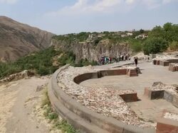 Garni, remains of the Surb Sion church 7th century A.D. Stock Footage
