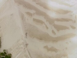 WS AERIAL DS Shot over Dune du Pilat / Aquitaine, France Stock Footage