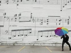 MS Young man dressed up in black suit and dancing / Minneapolis, Minnesota, United States Stock Footage