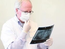 Doctor checking xray image. Stock Footage