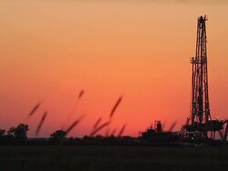 Fracking At Dusk Stock Footage