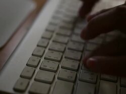 Man hands typing computer keyboard Stock Footage