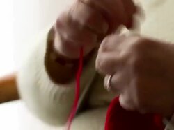 Hands knitting time lapse Stock Footage