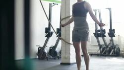 Close up of woman jumping rope Stock Footage