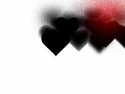 HEARTS : black, one broken heart red, white back (TRANSITION) Stock Footage