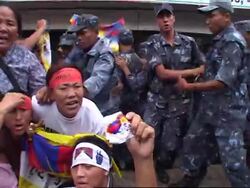 Pro-Tibet protesters clash with police in front of China embassy Instructional Video
