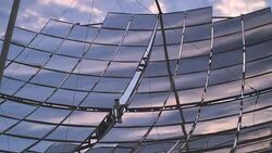 Solar farm, Solar panel reflector, mirror Stock Footage