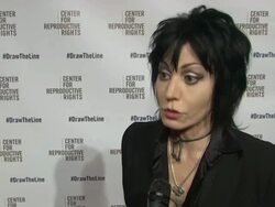 INTERVIEW - Joan Jett on tonight's event, why she wanted to be part of it. On women's reproductive rights being threatened, on human rights for everyone. Stock Footage