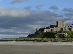 General views of Bamburgh Castle Stock Footage