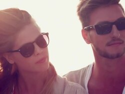 Couple in sunset Stock Footage