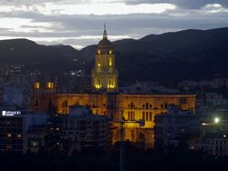 MS Malaga cathedral (Santa Iglesia Catedral Basilica de la Encarnacion) built in Renaissance style 1528 to 1782 / Malaga, Andalusia, Spain Stock Footage