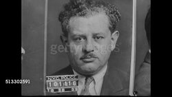 1937: CRIMINAL MUG SHOTS: CU Rows &amp; lines of mug shots of criminals put together. CU Mug shot of criminal w/ moustache. CU Mug shots of two criminals, Charles 'Lucky' Luciano (bottom). CU Luciano mug shot. New York City, NYC Instructional Video