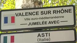 Town twinning signs in Valence News Clip