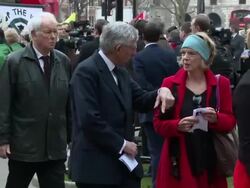 Jack Straw at Tony Benn - funeral at St Margaret's church on March 27, 2014 in London, England. Stock Footage