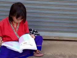Young Girl Reading A Book Stock Footage