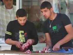 Butcher shop in Tripoli Lebanon Stock Footage