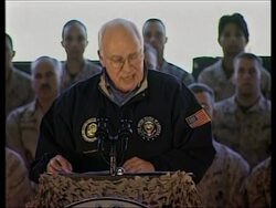 Cheney addresses US troops, meets al-Jaafari News Clip