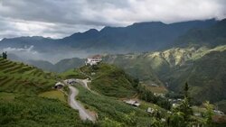 terraced rice field in Sapa, Vietnam Stock Footage