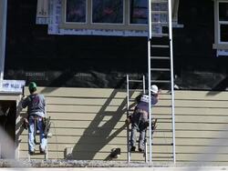 Construction Of New Homes Falls To 8.5 Percent In January Stock Footage
