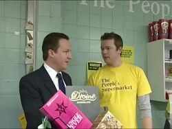 David Cameron tours Supermarket News Clip