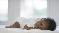 Newborn baby boy napping Stock Footage
