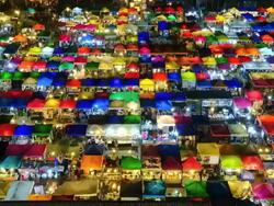 Night market in bangkok, Thailand Stock Footage
